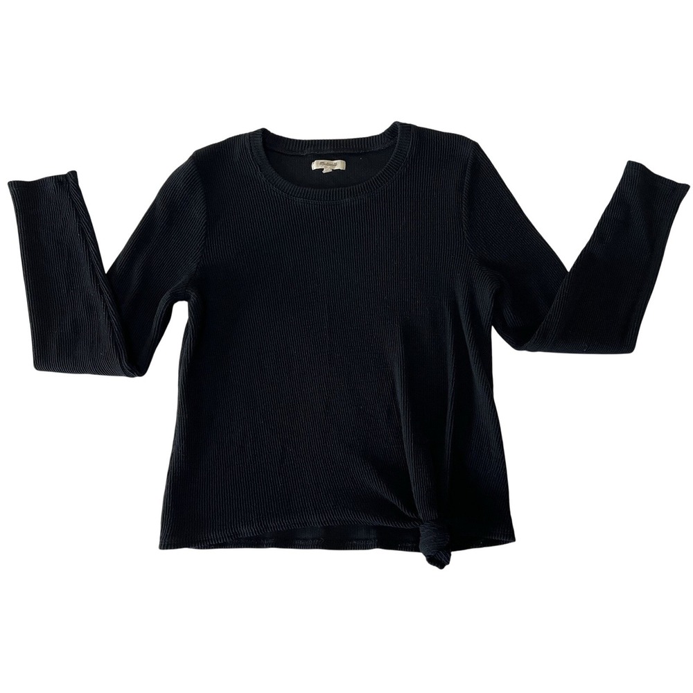 MADEWELL Elwood Knot Front Top Medium True Black EUC
